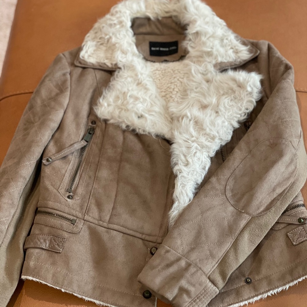 Basic House Wool Collar Suede Jacket